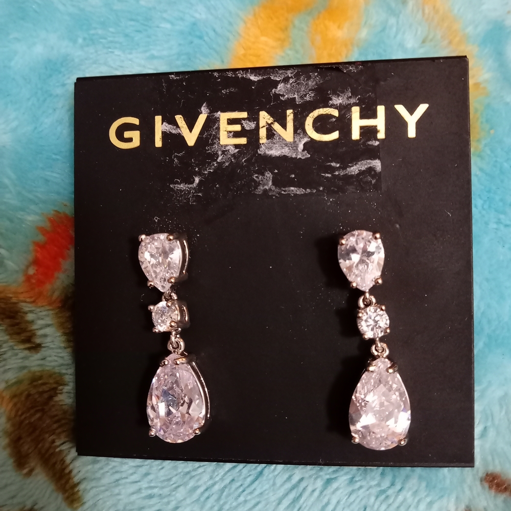 Givenchy Crystal Silver Earrings - image 1